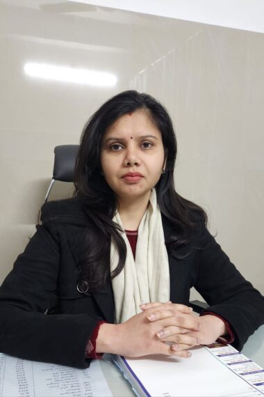 Dr. Pragati Singh, providing top gynecology care in Jaunpur & is a good gynecologist in Jaunpur sitting in her cabin.