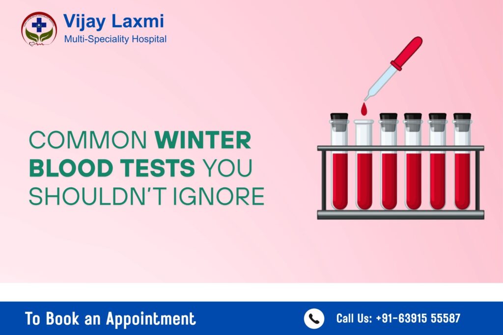 Common winter blood tests illustration.