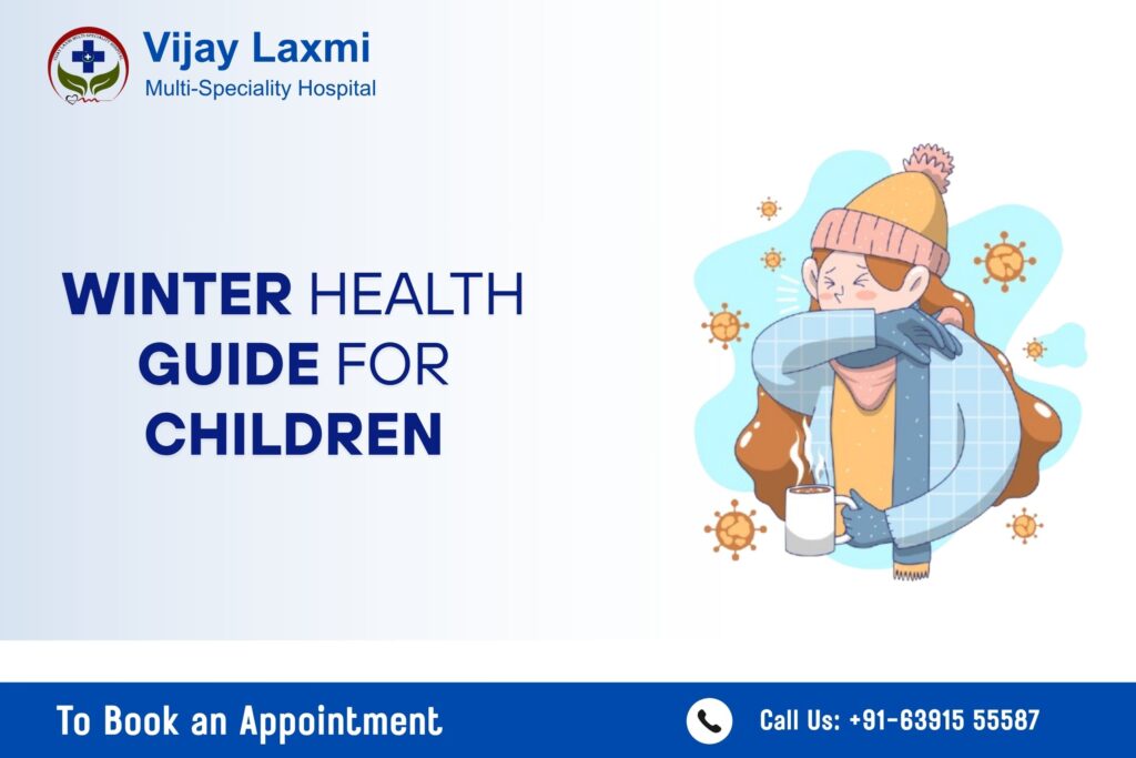 winter health guide for kids illustration.