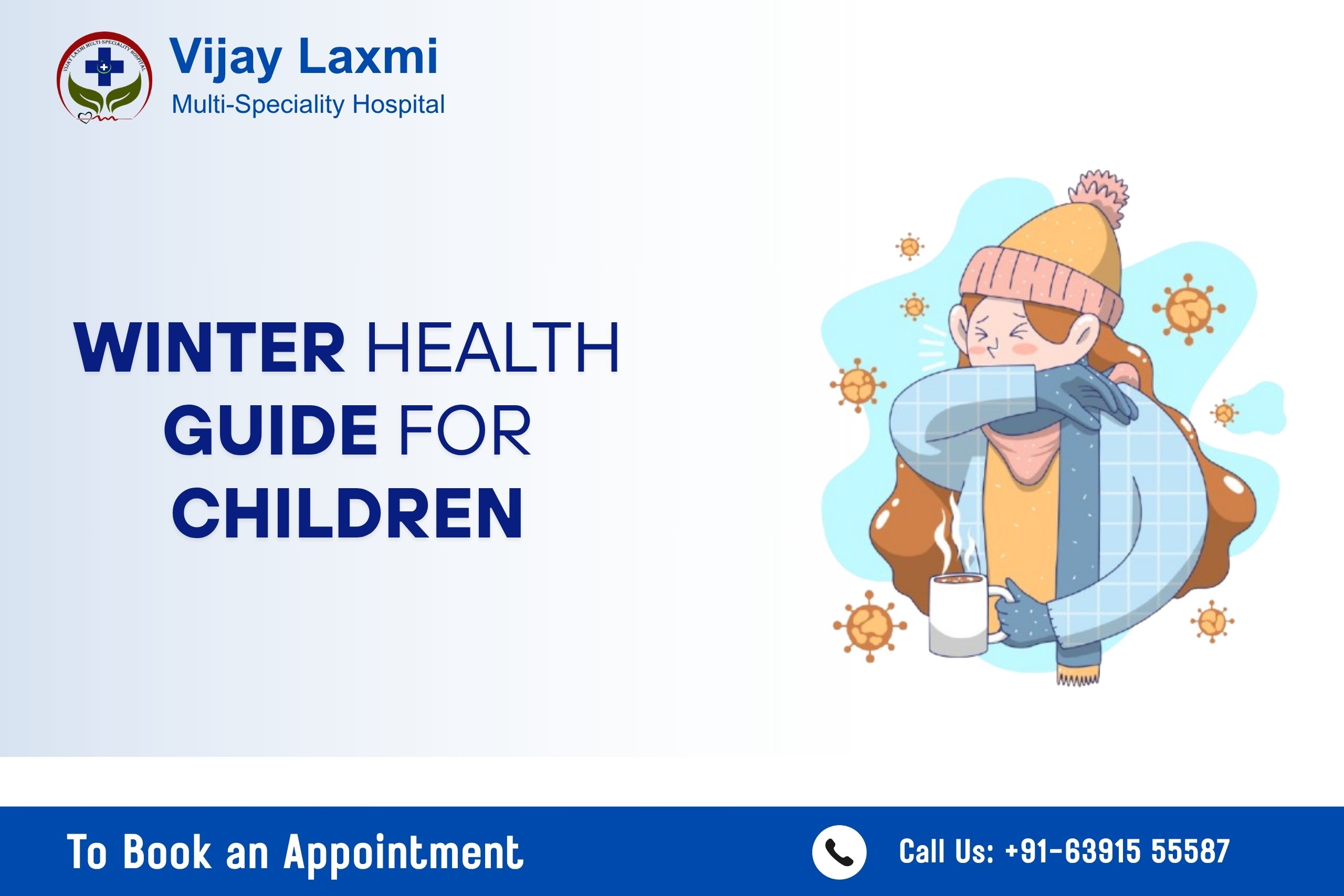 winter health guide for kids illustration.